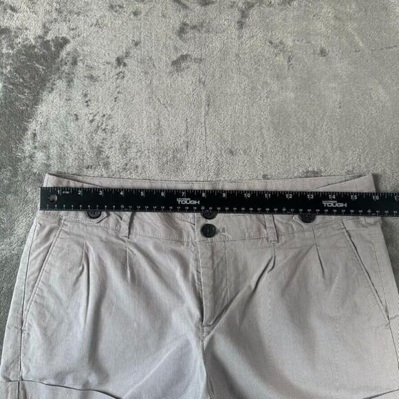 Banana Republic Shorts Womens 8 Beige Martin Fit Twill Cuffed Hairline Stripes - Picture 9 of 10